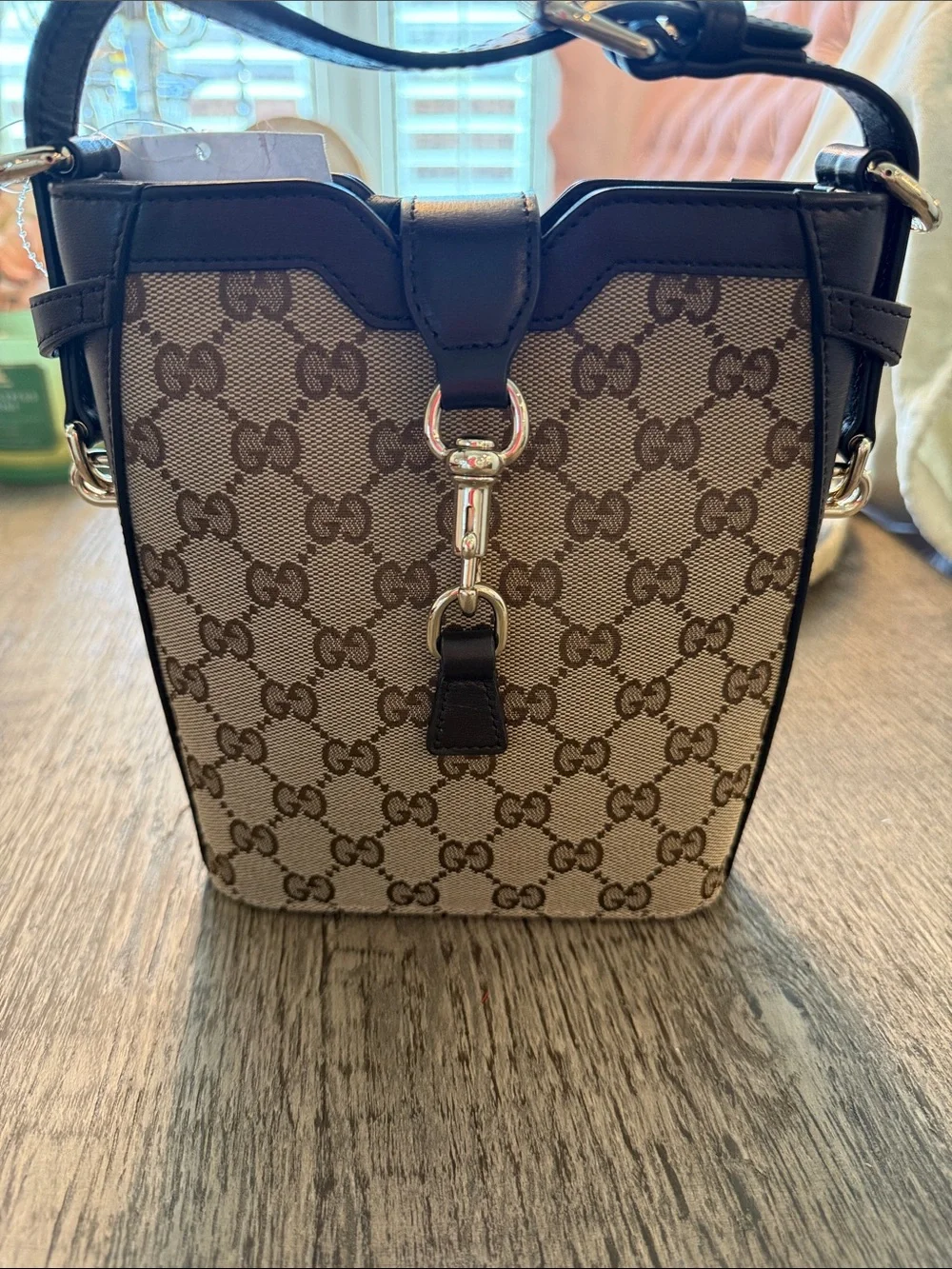 NWT GUCCI Horsebit 1955 bucket cloth handbag